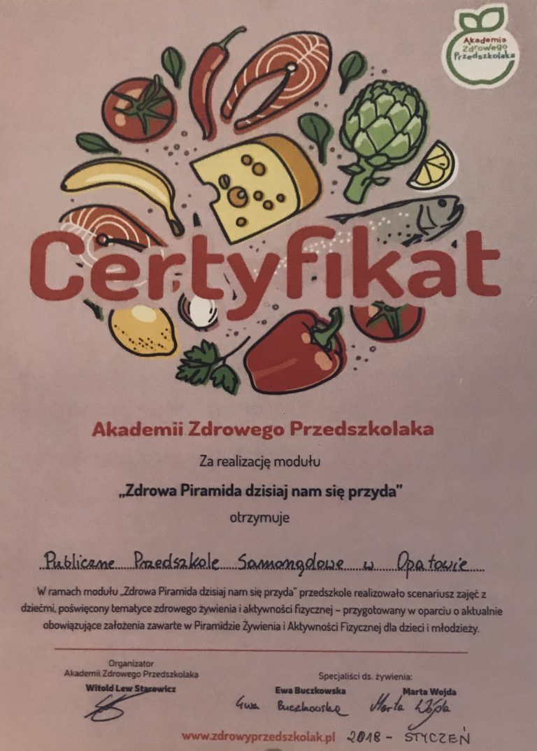 Certyfikat przedszkola, pozycja 37