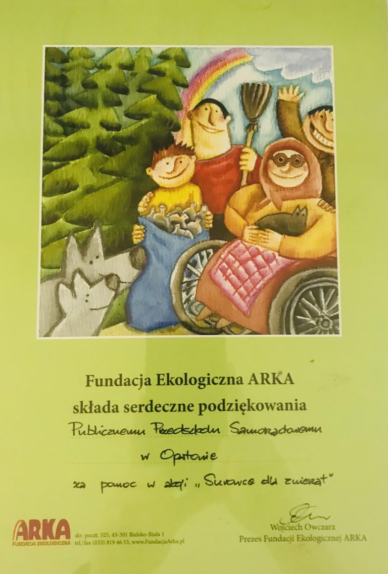 Certyfikat przedszkola, pozycja 52