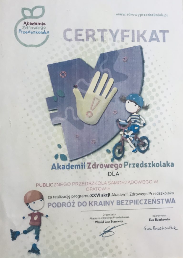 Certyfikat przedszkola, pozycja 22